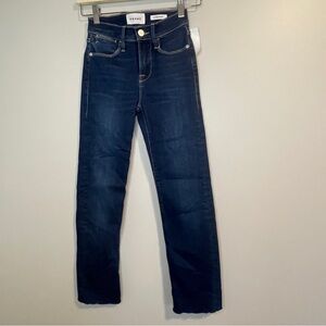 FRAME Le High Raw Hem High Waist Ankle Straight Leg Jeans 23